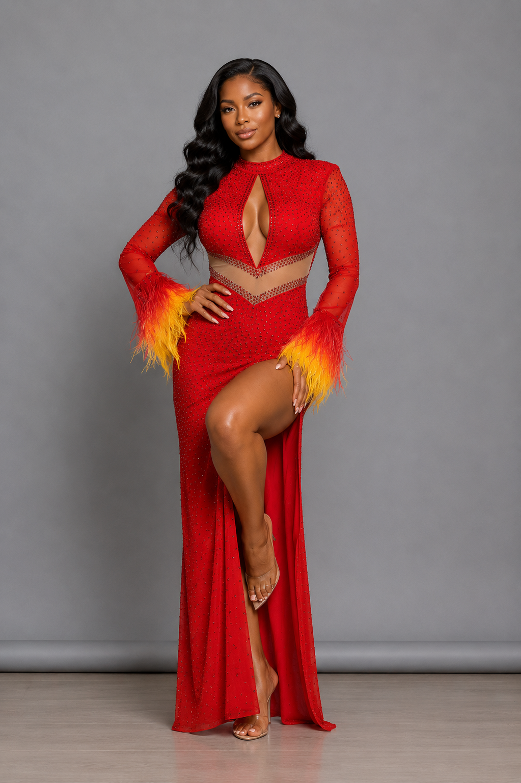 The Zari Flame Crystal Gown