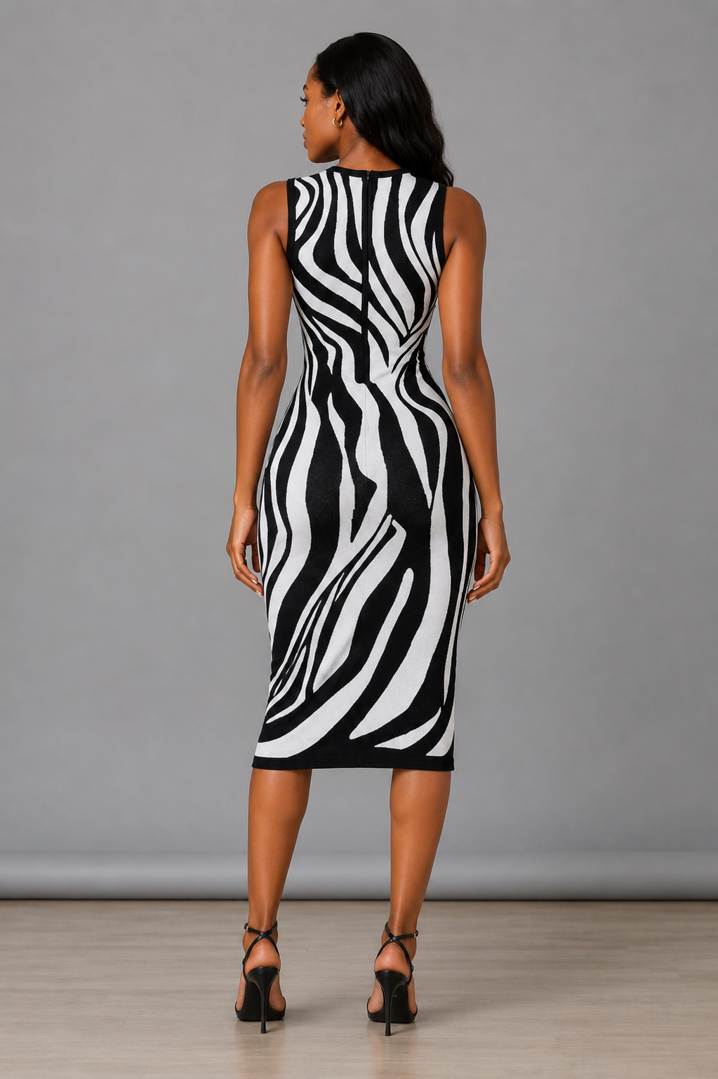 The Ariana Monochrome Midi Dress