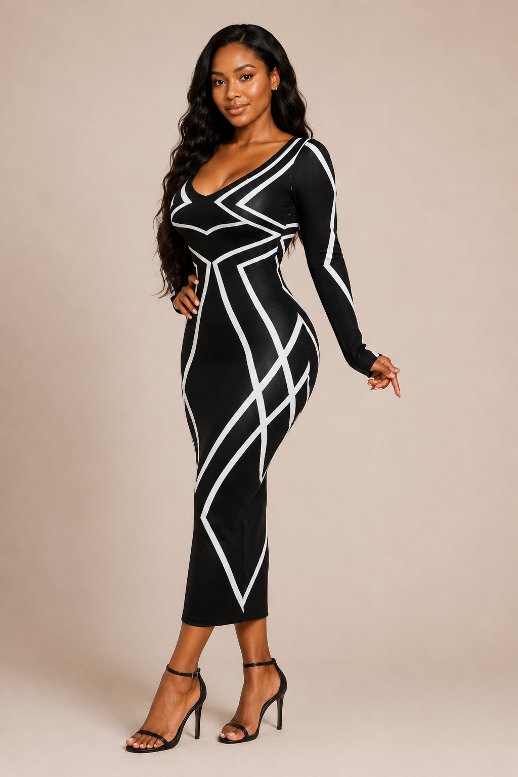 The Imani Sculpt Midi Dress