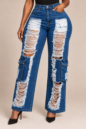 The Statement Distressed Cargo Jeans