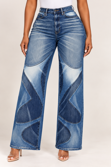 The Panelled Wide-Leg Jeans