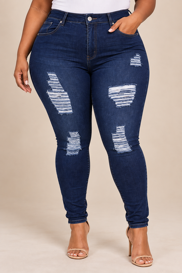 Dark Denim Distressed Jeans